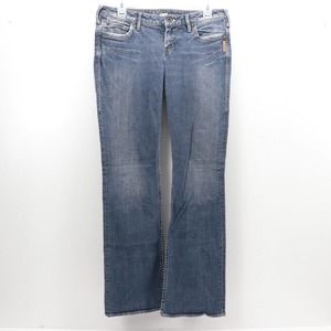 Silver Jeans Women’s Size 28 X 31 L Kyle Dark Wash Boot Cut Embroidered Pockets